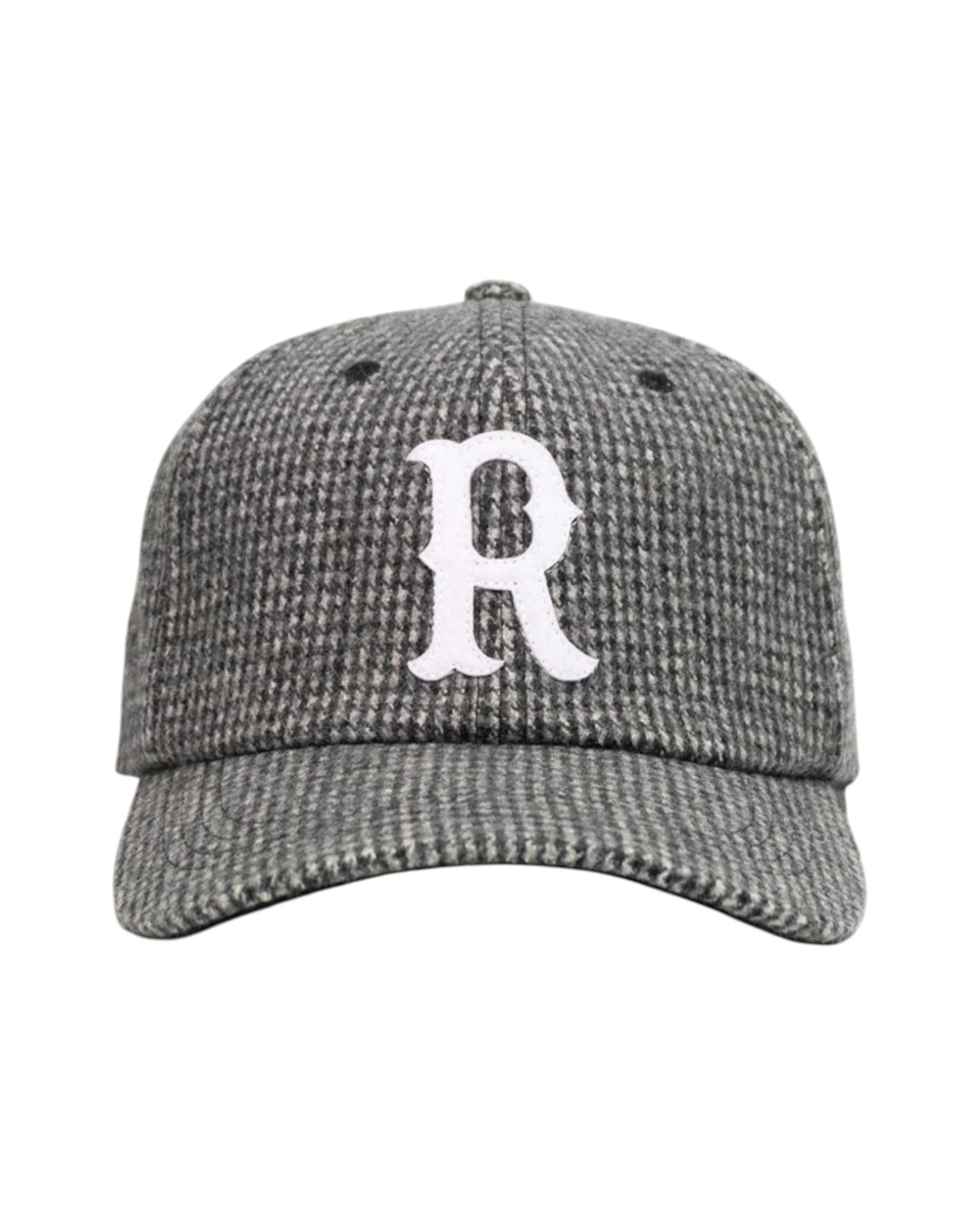 WOVEN STRAPBACK HAT - CHECKERED GREY