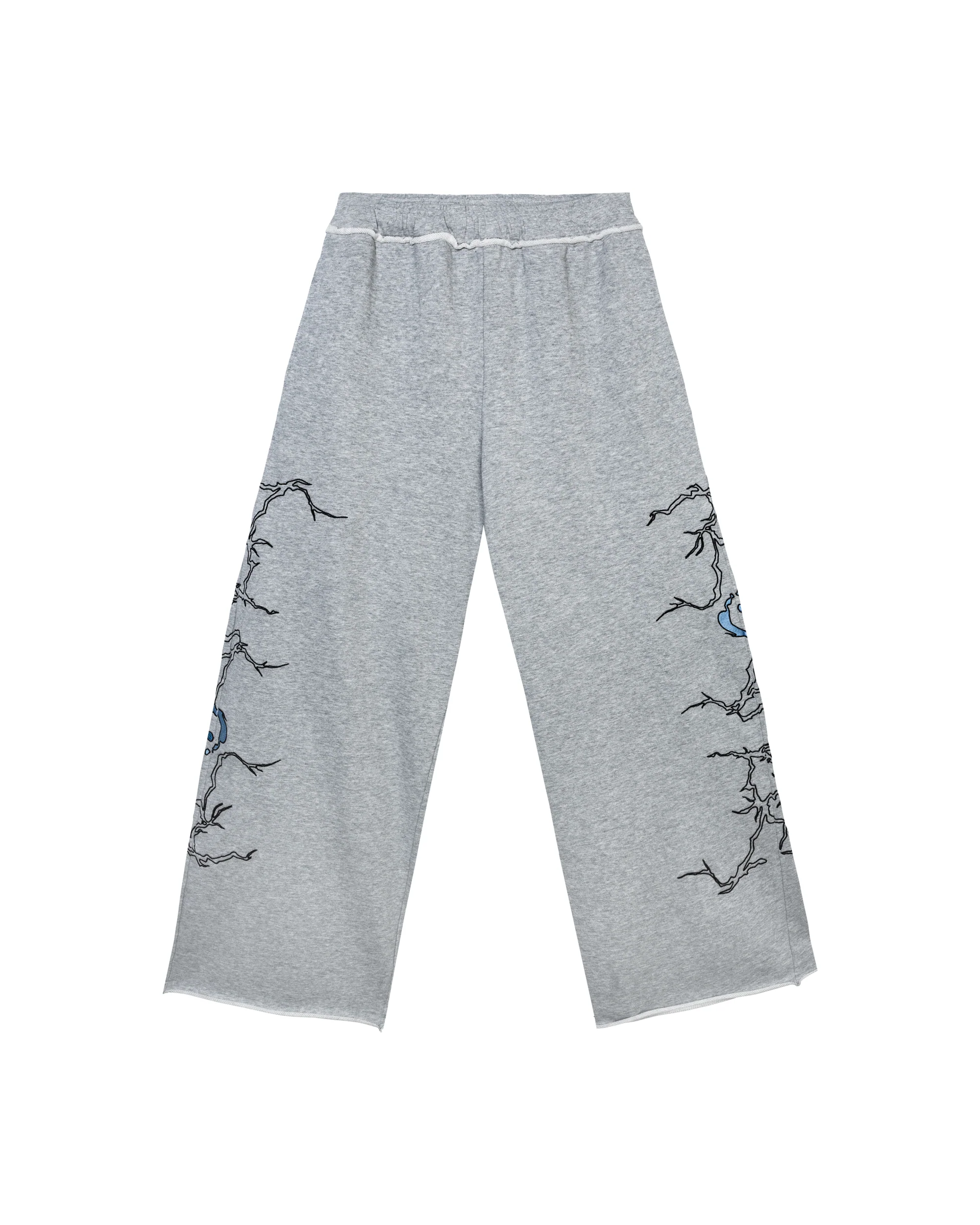 X BROKEN HEART SWEATPANTS HEATHER GREY/BLUE