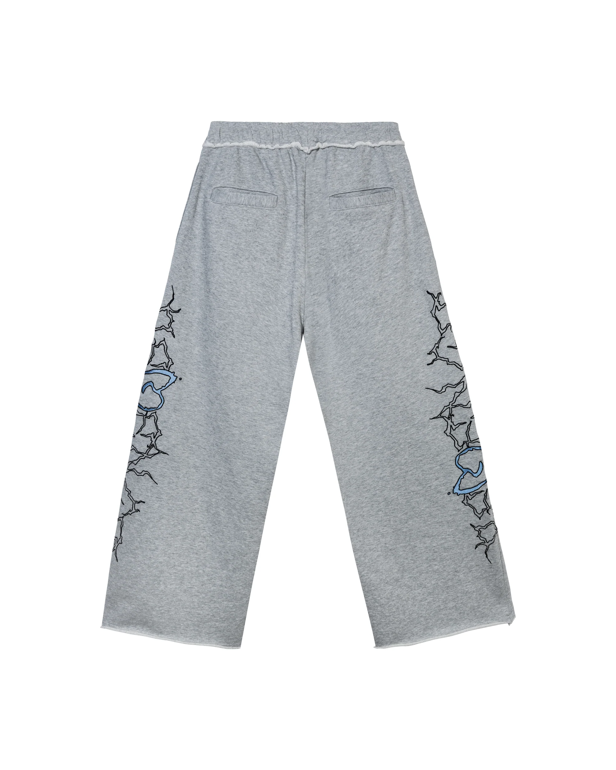 X BROKEN HEART SWEATPANTS HEATHER GREY/BLUE - Image 3