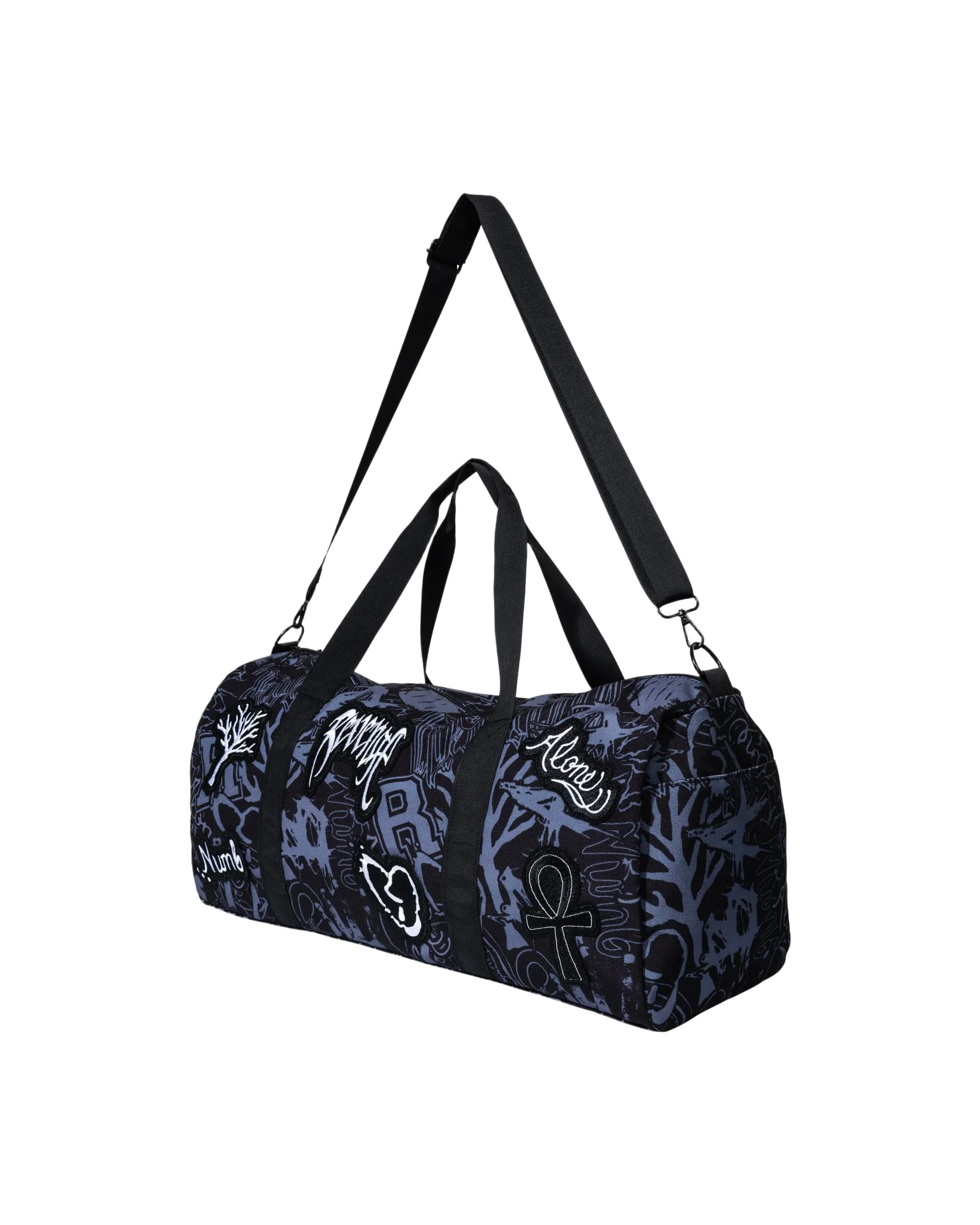 X COLLAGE PATCHES CANVAS DUFFEL BLACK/WHITE - Image 5