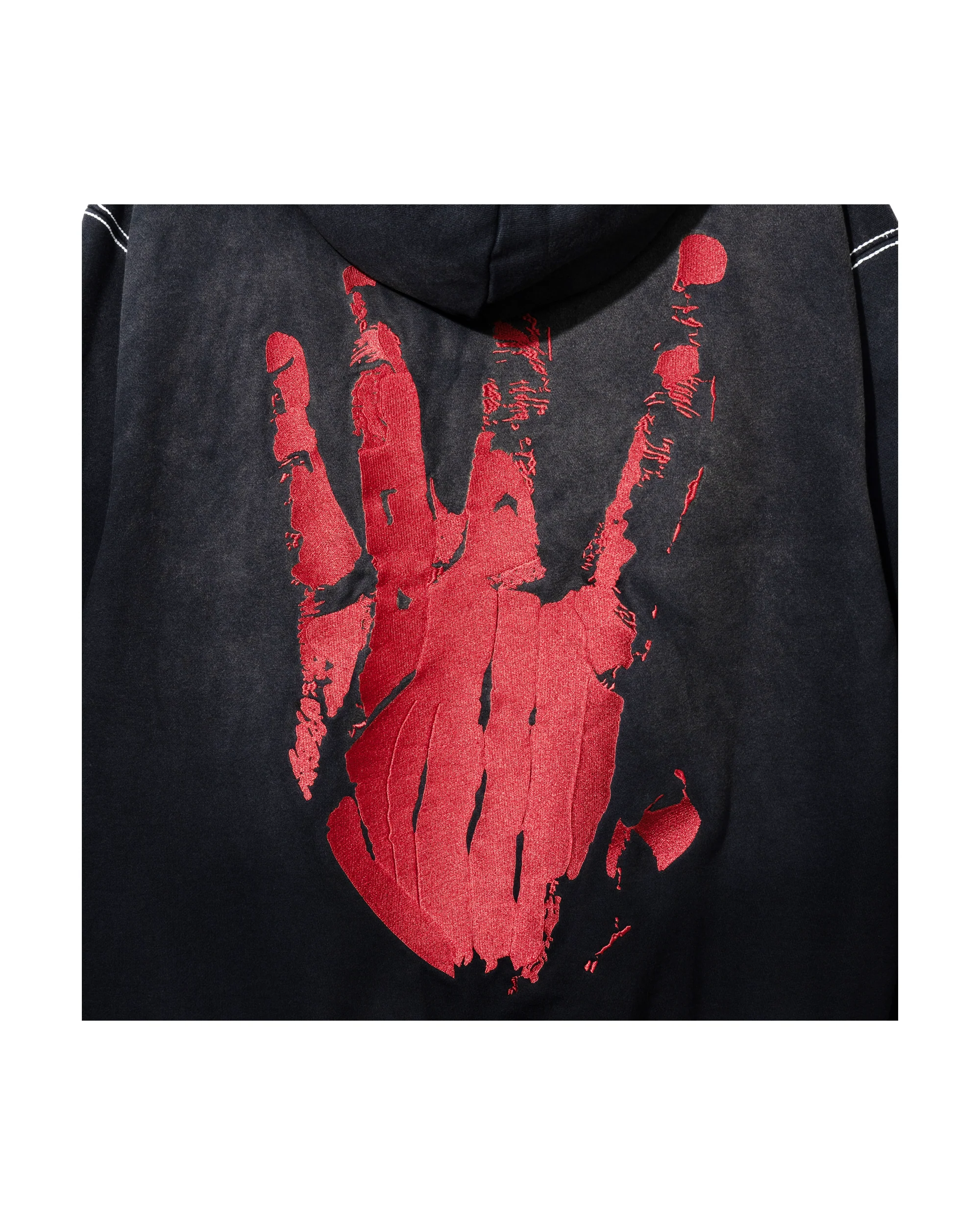 X KILL CONTRAST STITCH ZIP BLACK/RED - Image 3