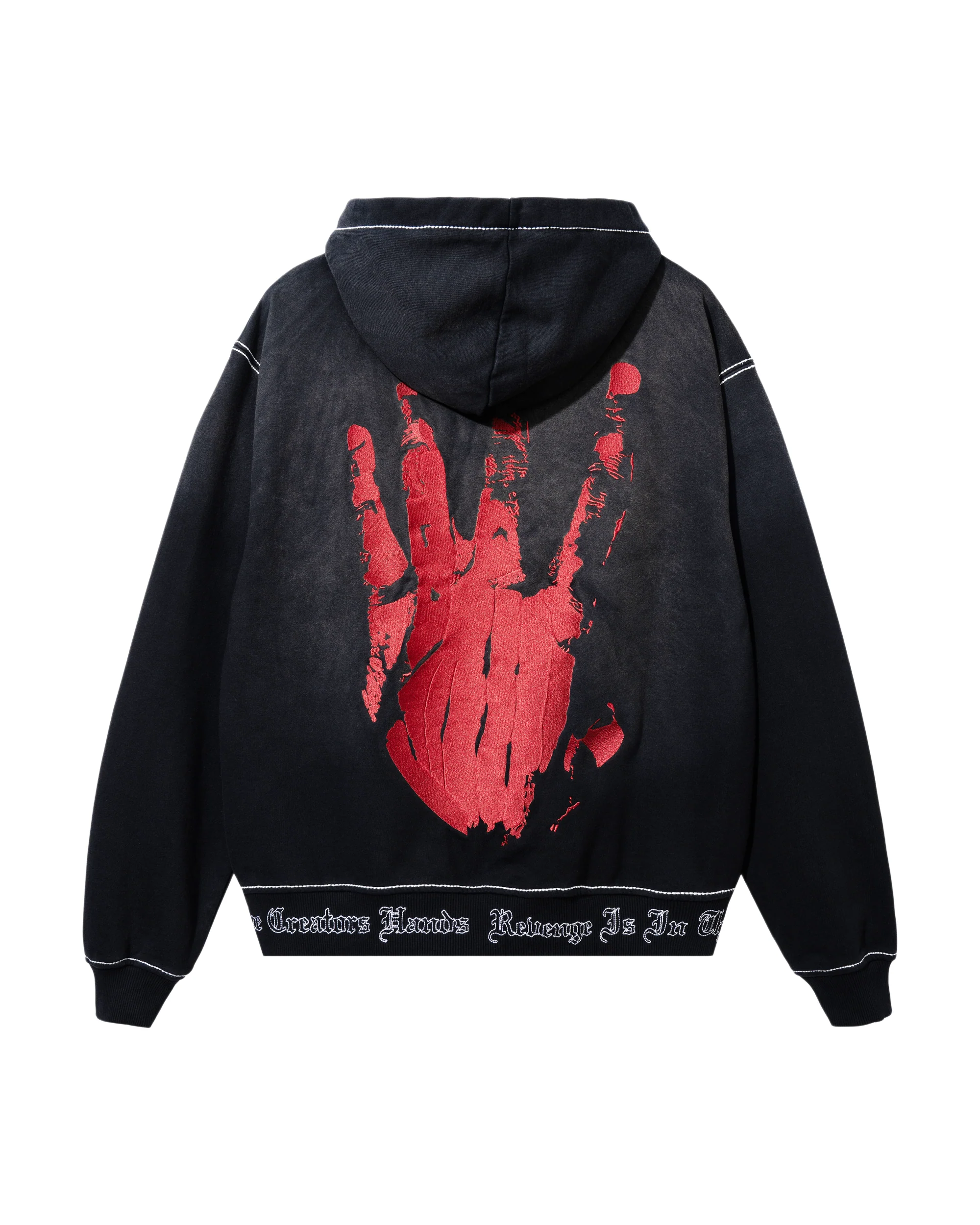 X KILL CONTRAST STITCH ZIP BLACK/RED - Image 7