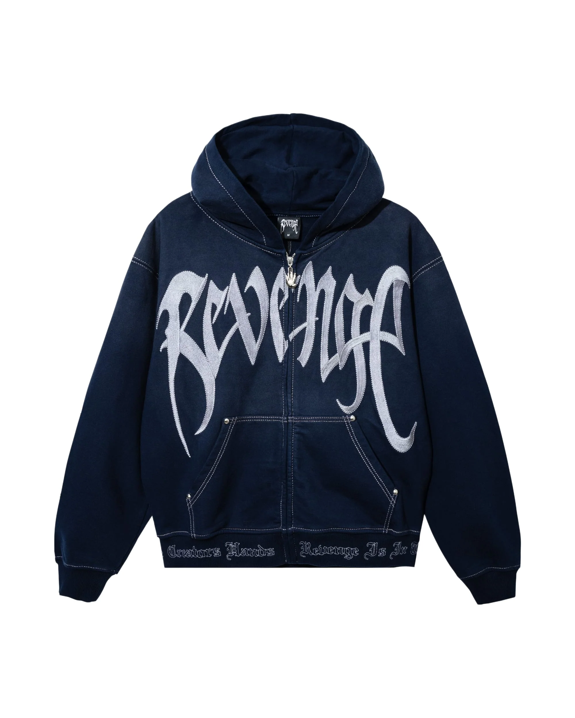 X KILL CONTRAST STITCH ZIP WASHED NAVY/GREY