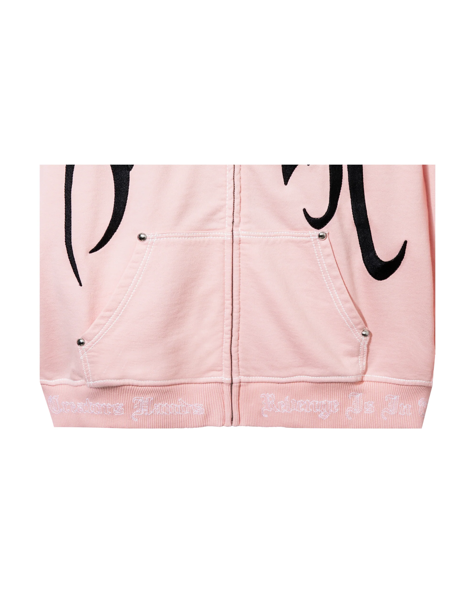 X KILL CONTRAST STITCH ZIP WASHED PINK/BLACK - Image 4