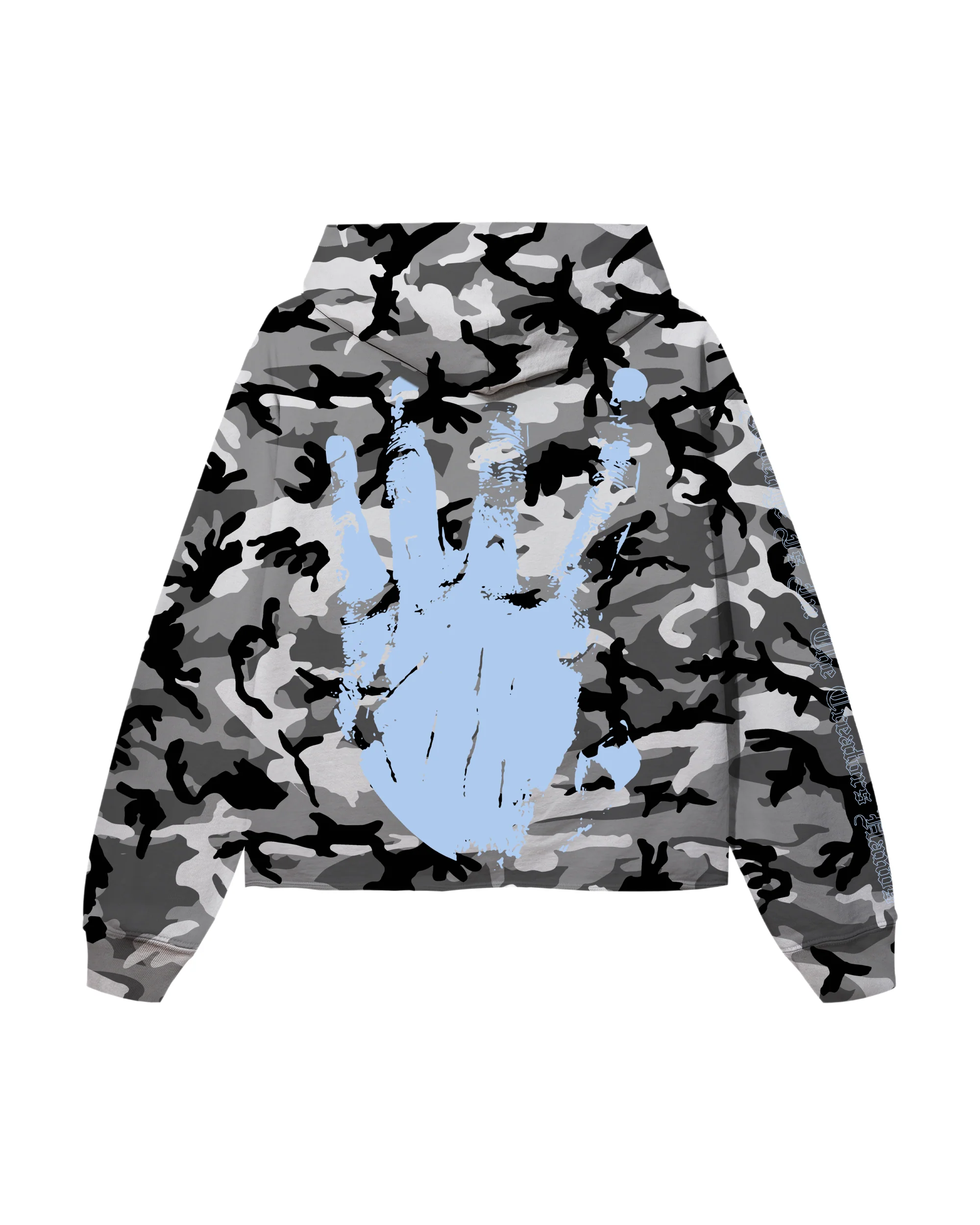 X KILL CROPPED HOODIE SNOW CAMO/BABY BLUE - Image 2