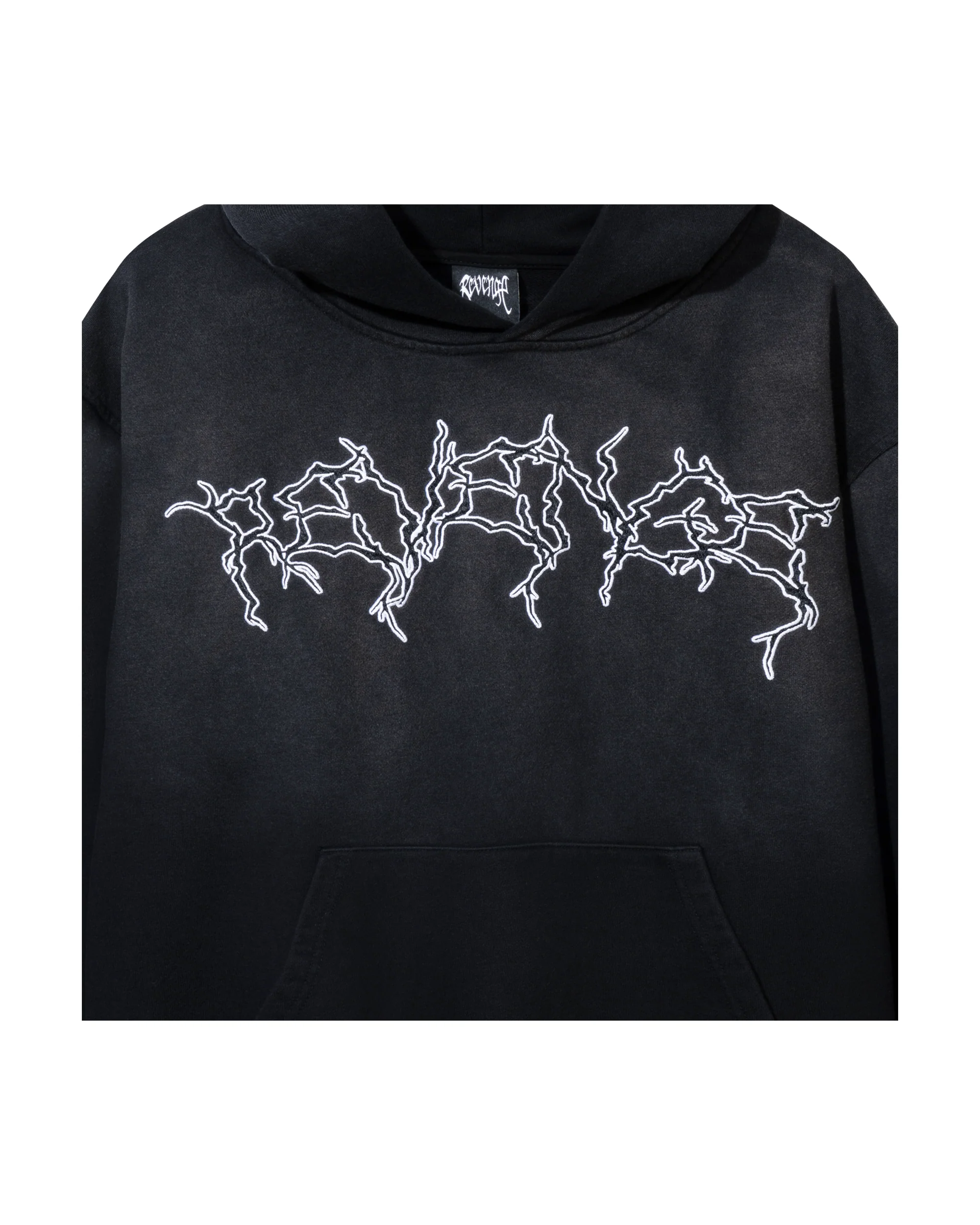 X LIGHTNING HEARTBREAK HOODIE TREATED BLACK/WHITE - Image 4