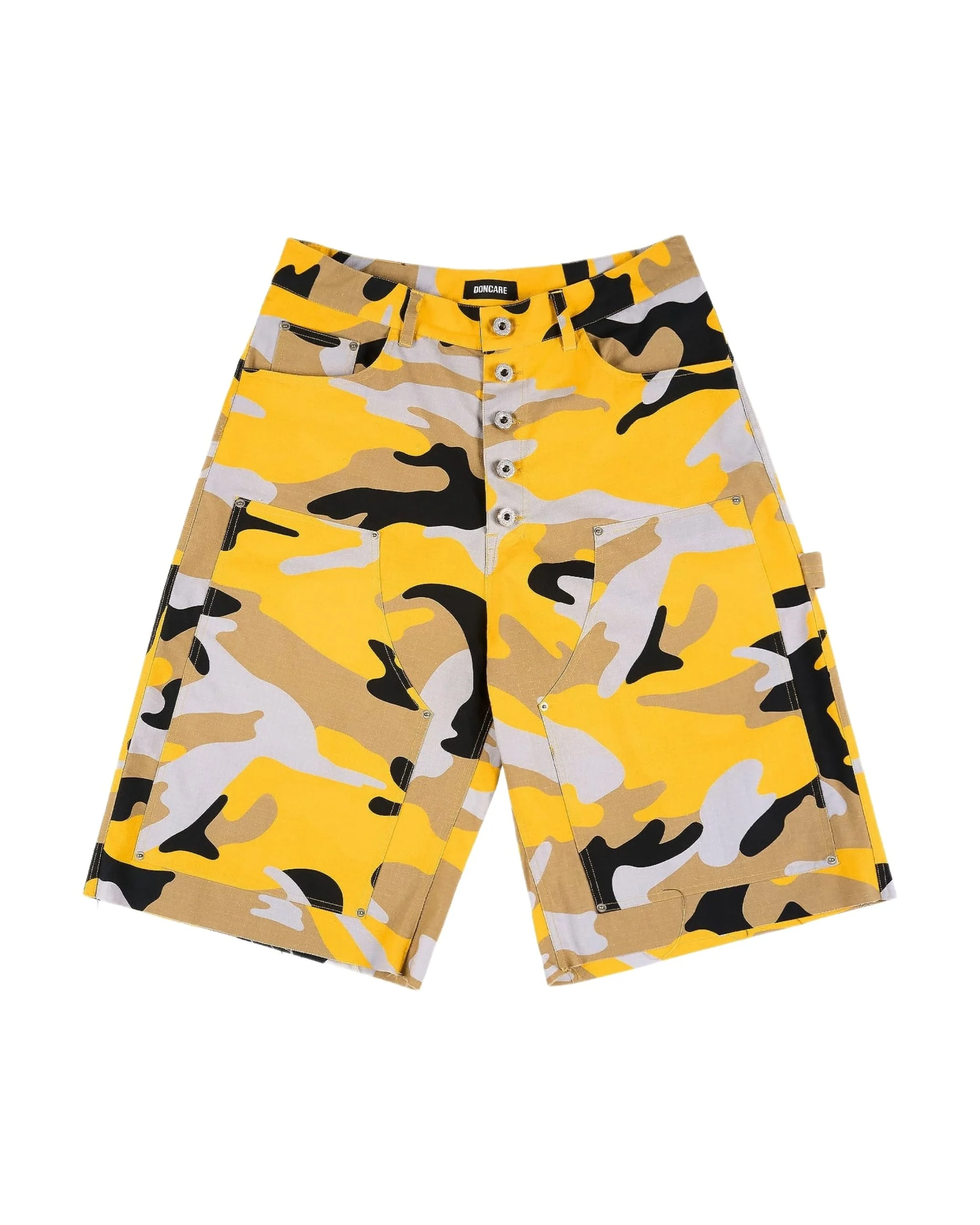 YELLOW CAMO BAGGY JORTS