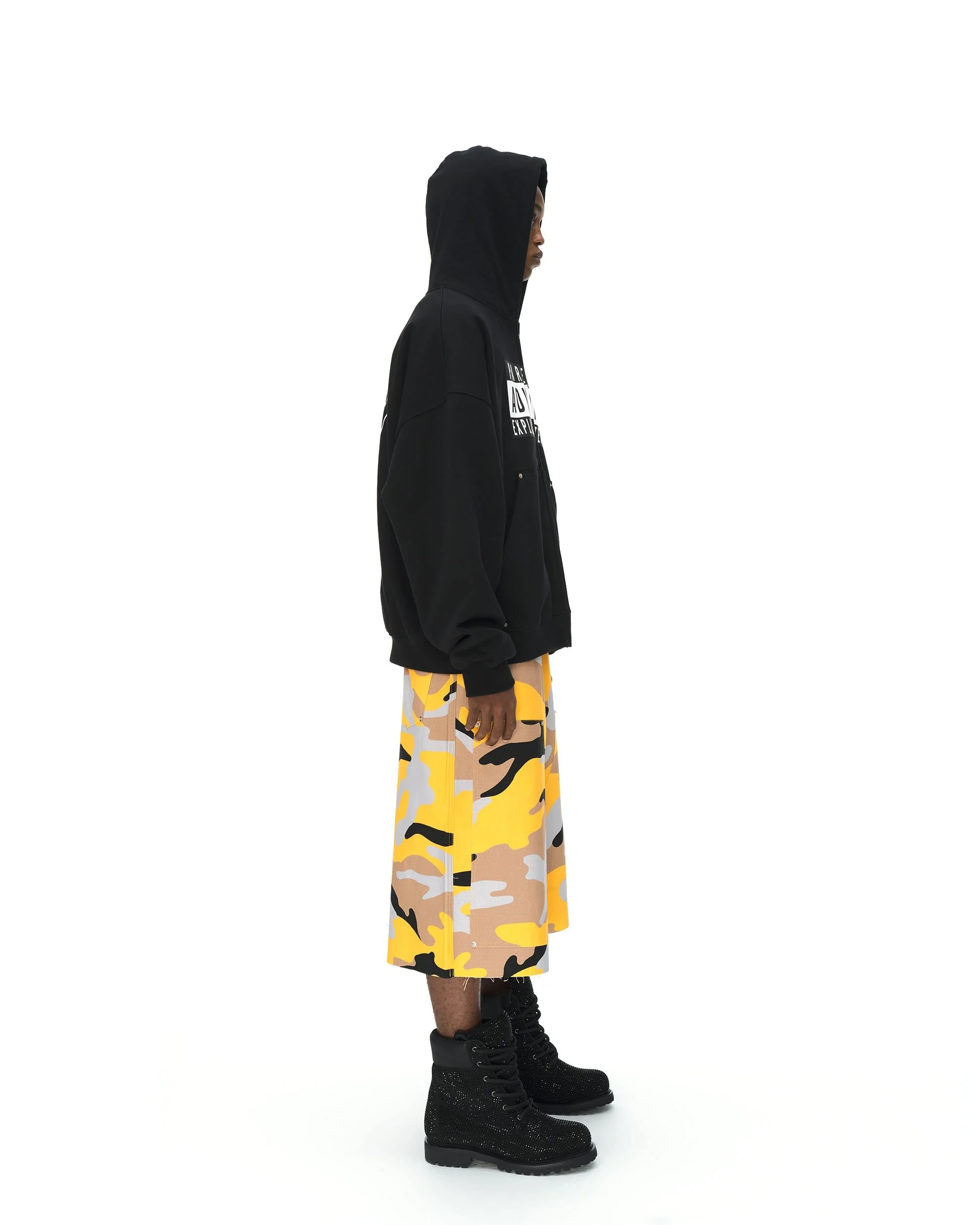YELLOW CAMO BAGGY JORTS - Image 5