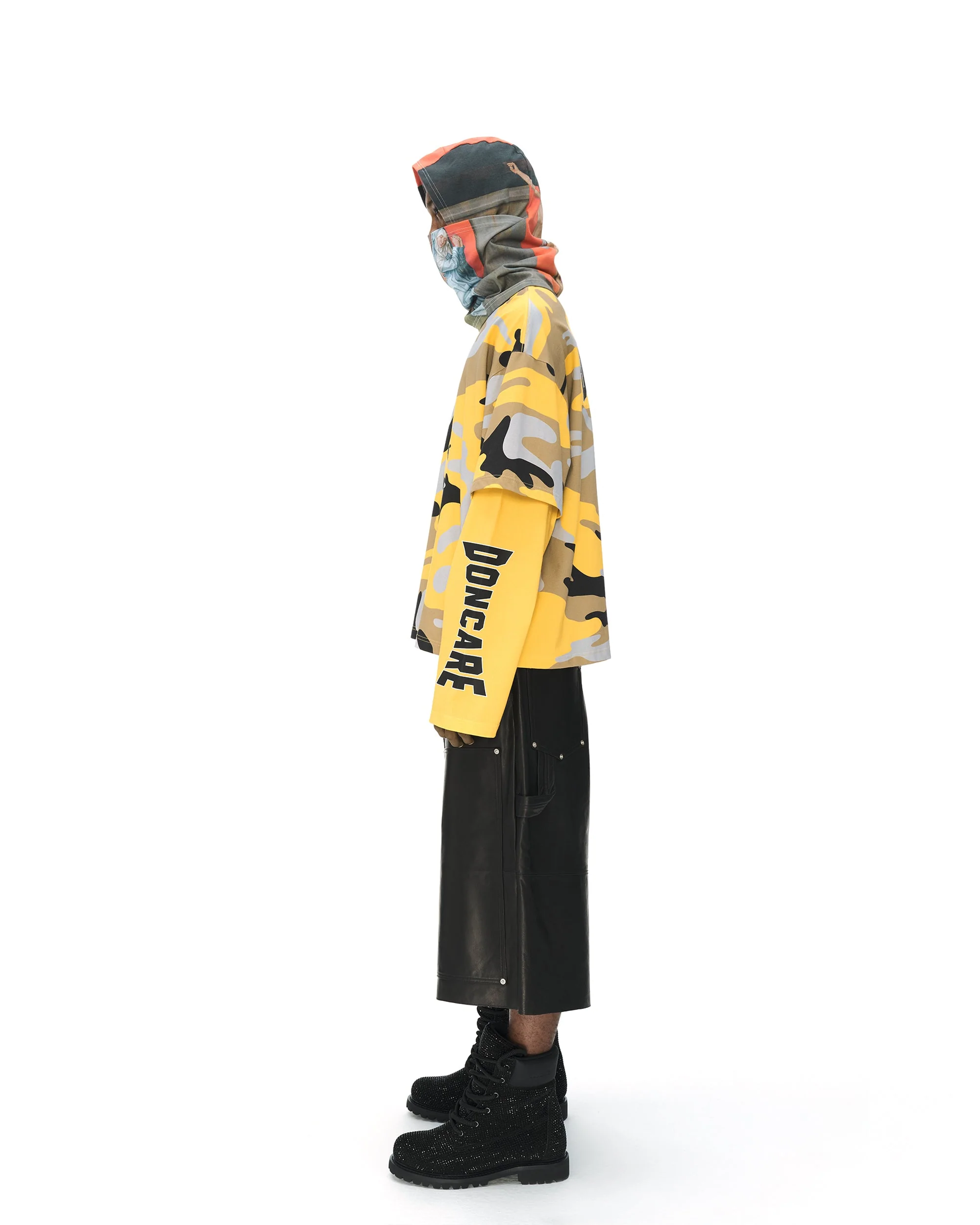YELLOW CAMO FAUX LAYERED LONG SLEEVE T-SHIRT - Image 15