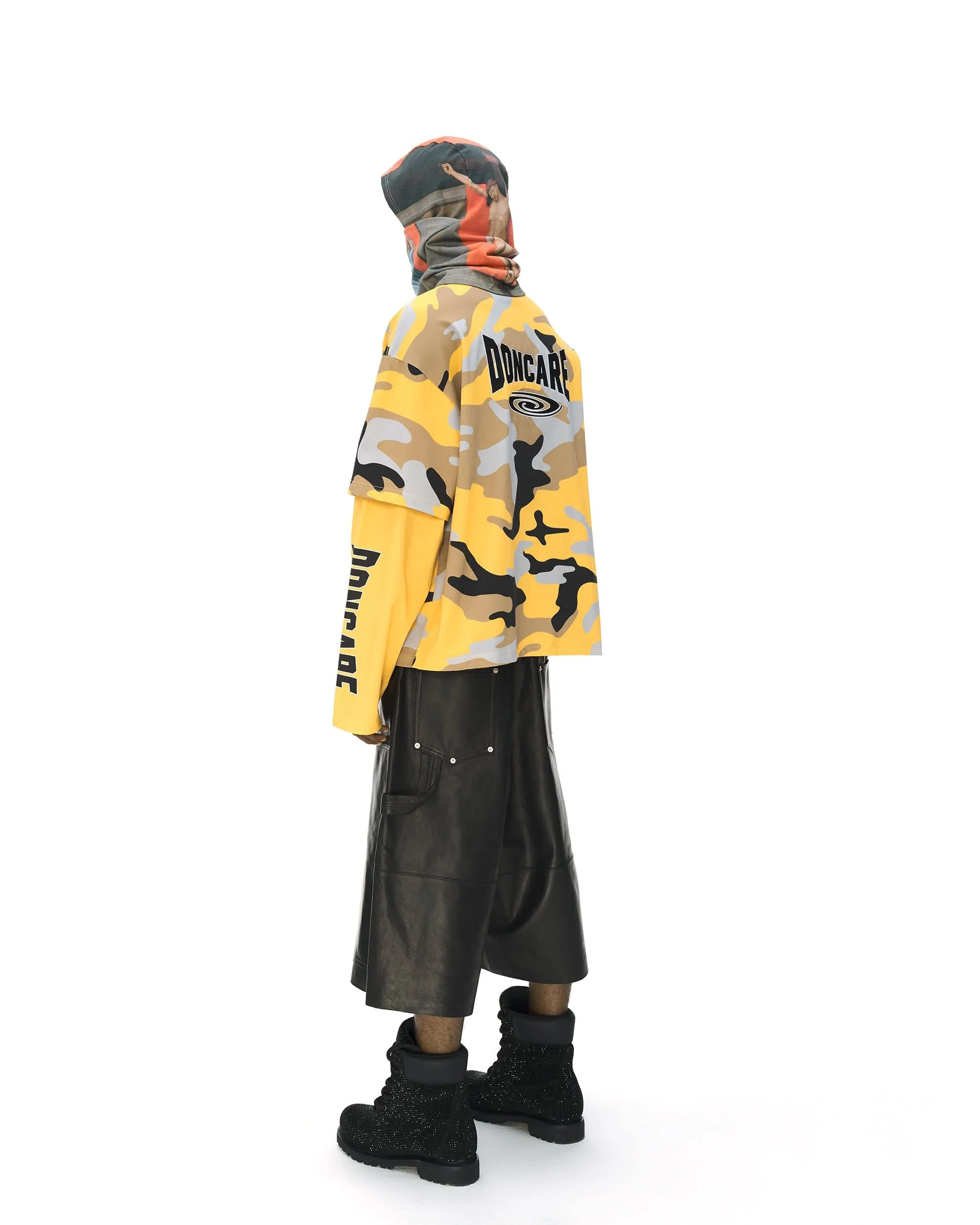 YELLOW CAMO FAUX LAYERED LONG SLEEVE T-SHIRT - Image 6