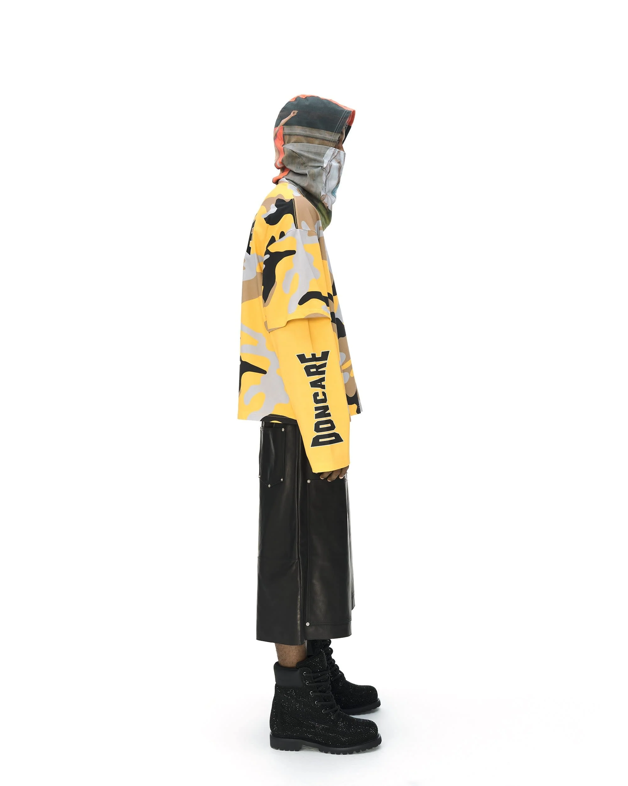 YELLOW CAMO FAUX LAYERED LONG SLEEVE T-SHIRT - Image 7