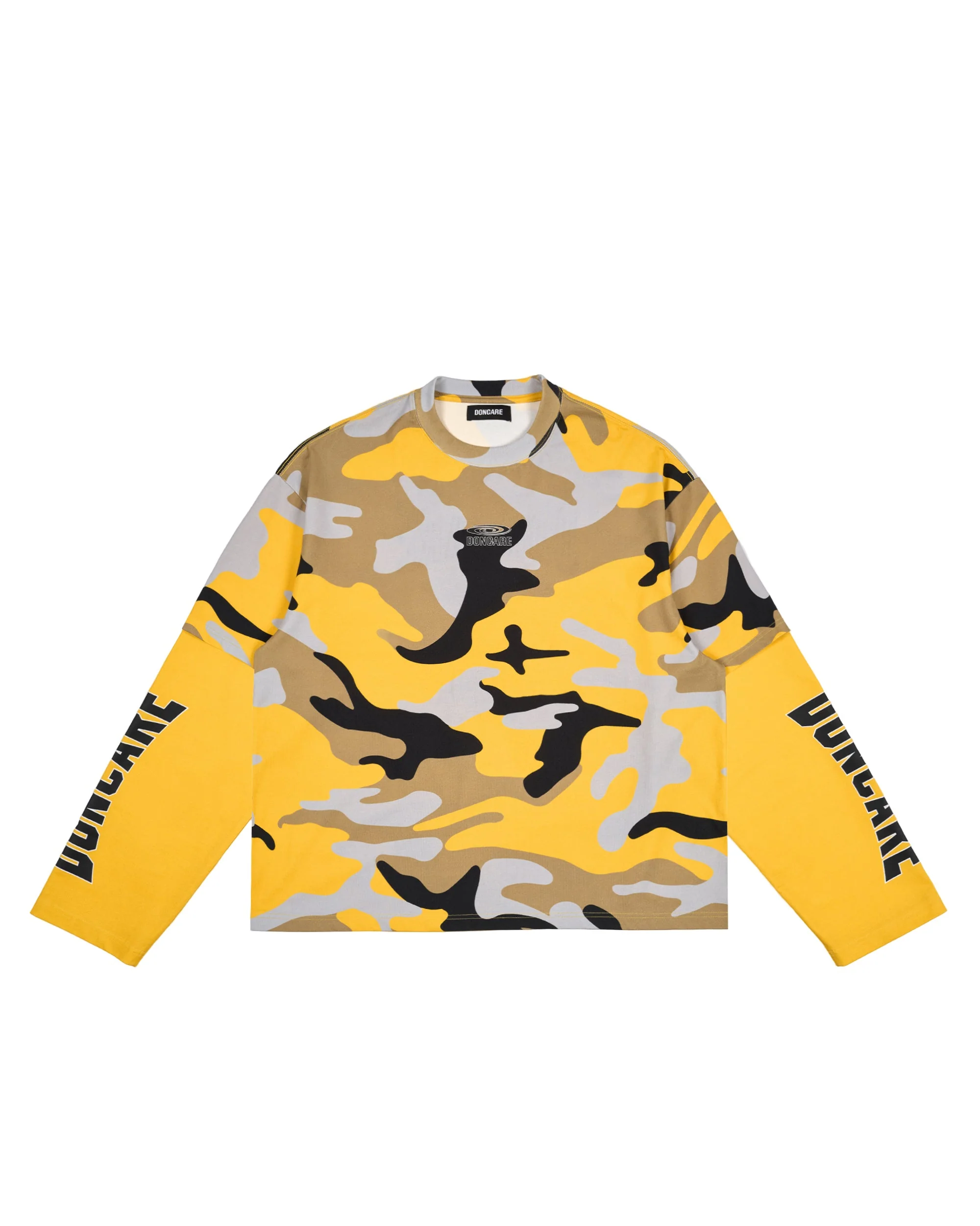 YELLOW CAMO FAUX LAYERED LONG SLEEVE T-SHIRT - Image 9