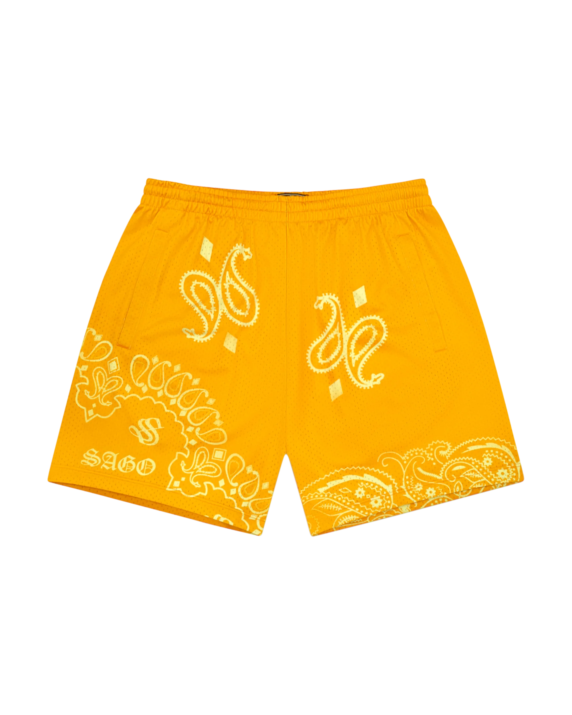 Yellow tonal bandana shorts
