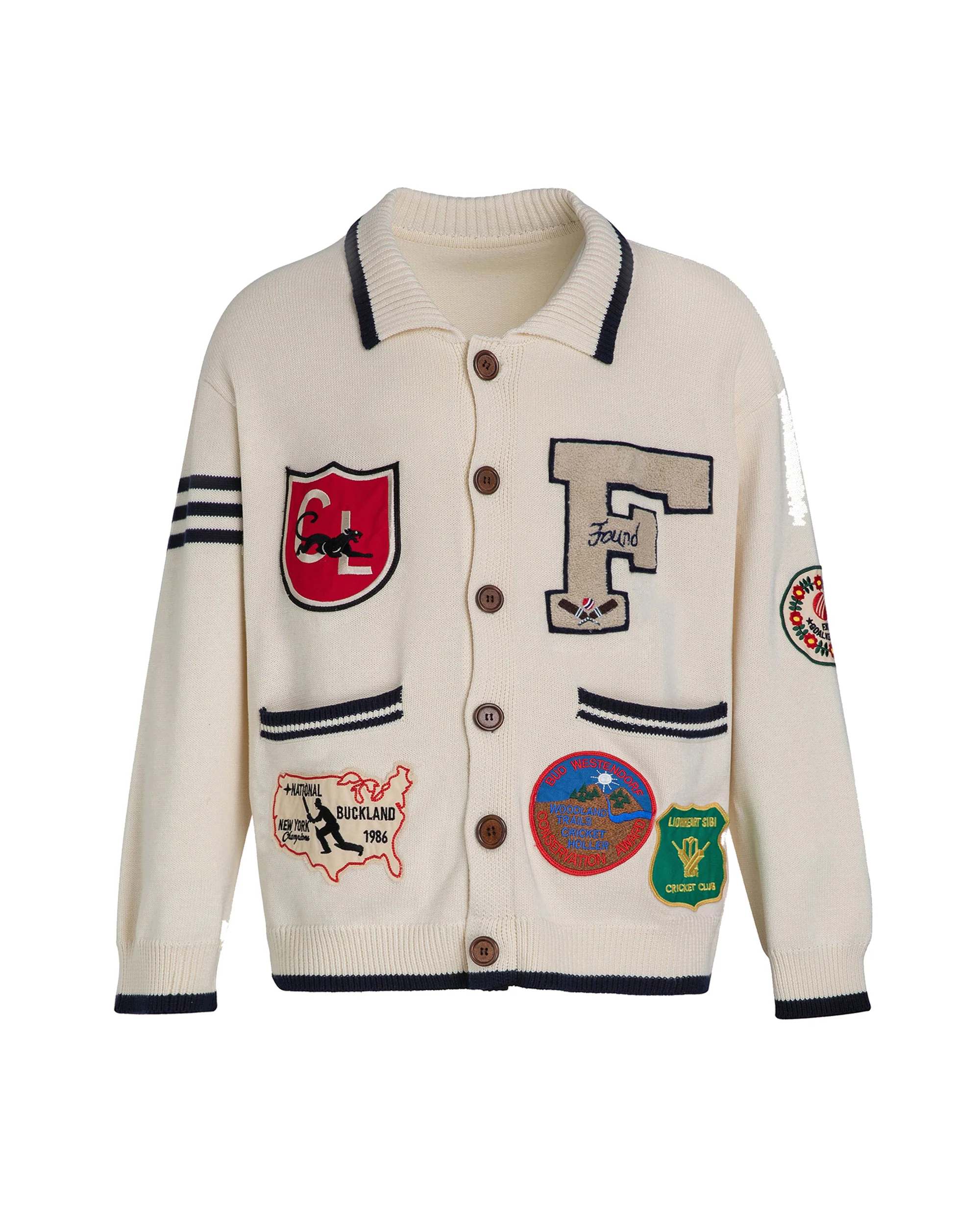 York Varsity Patch Collared Cardigan