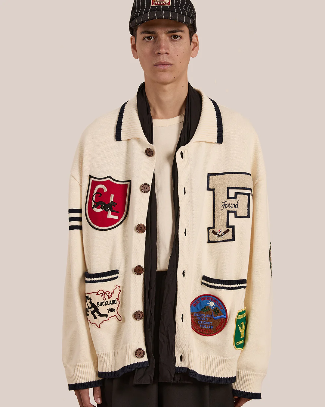 York Varsity Patch Collared Cardigan - Image 5