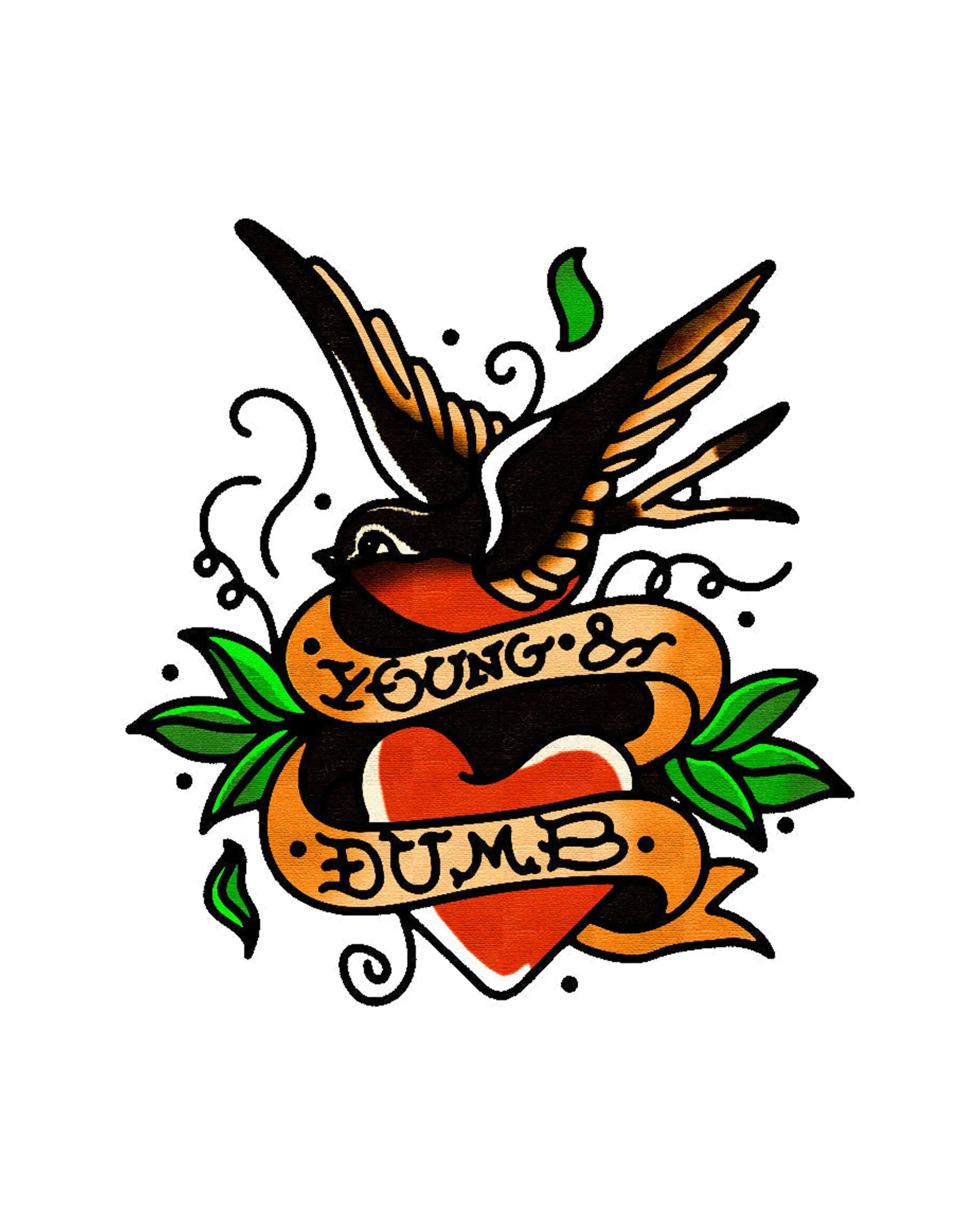 Young & Dumb Temporary Tattoo