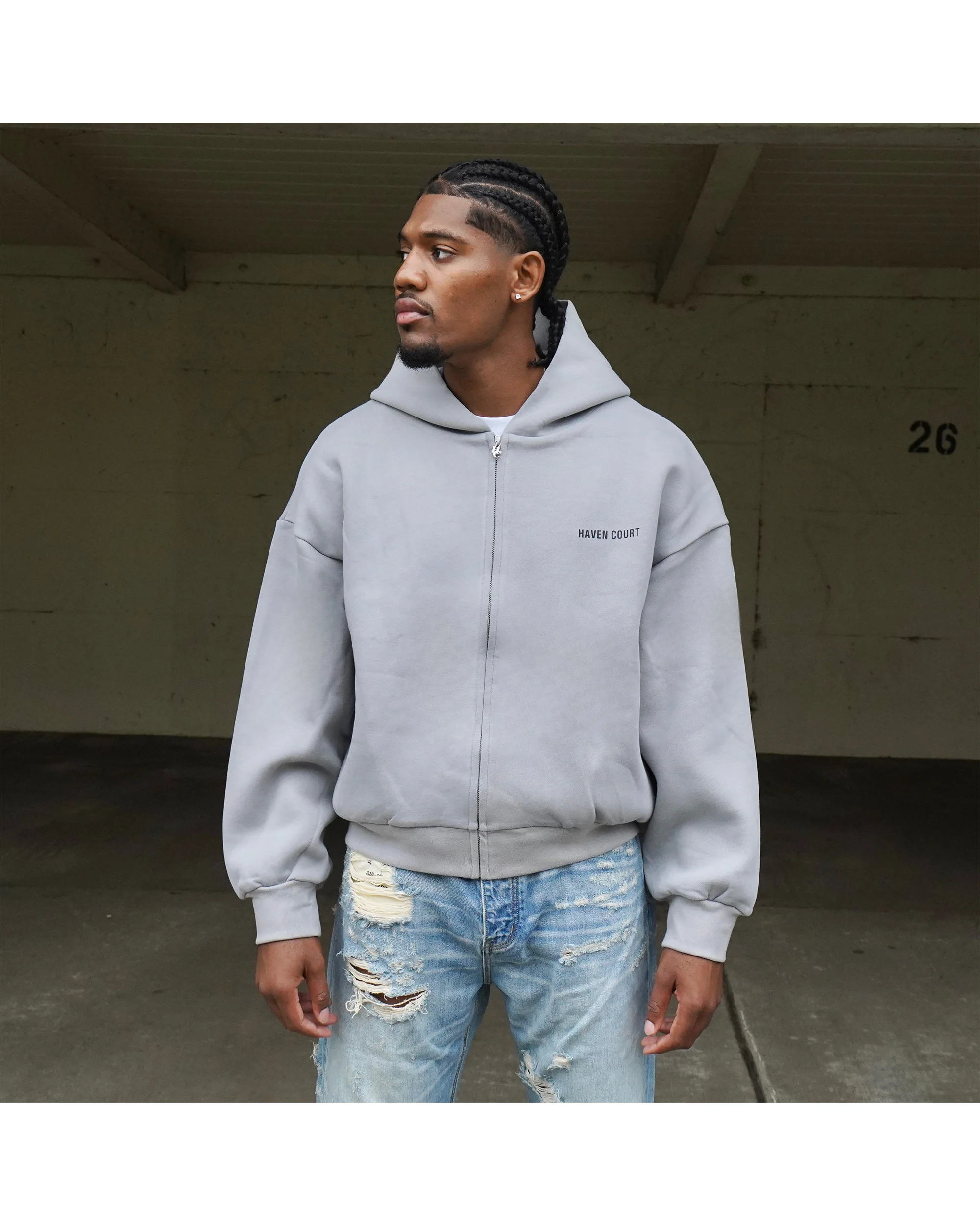 Zip Up V4 Bonded Hoodie (logo) by - Image 7