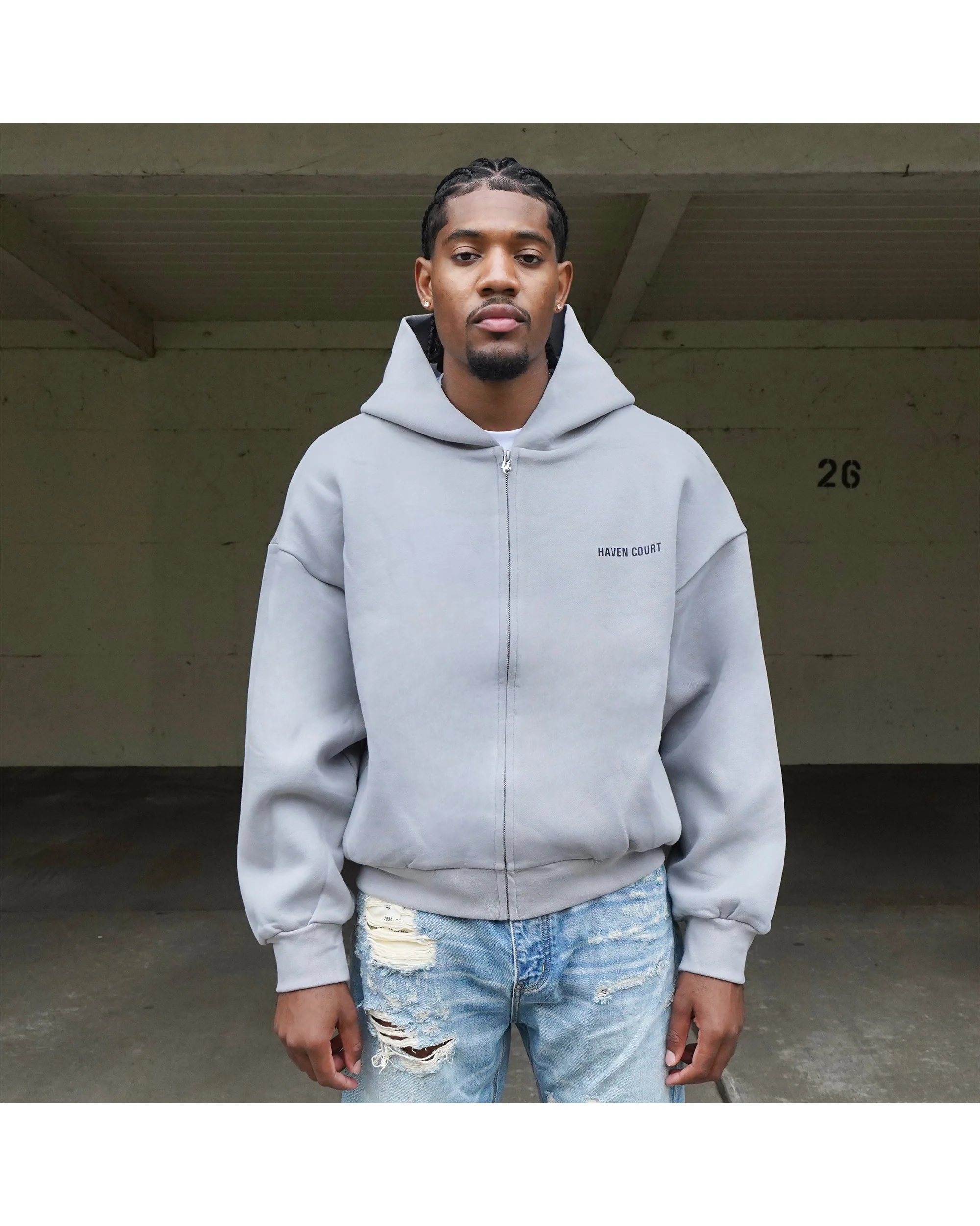 Zip Up V4 Bonded Hoodie (logo) by - Image 8